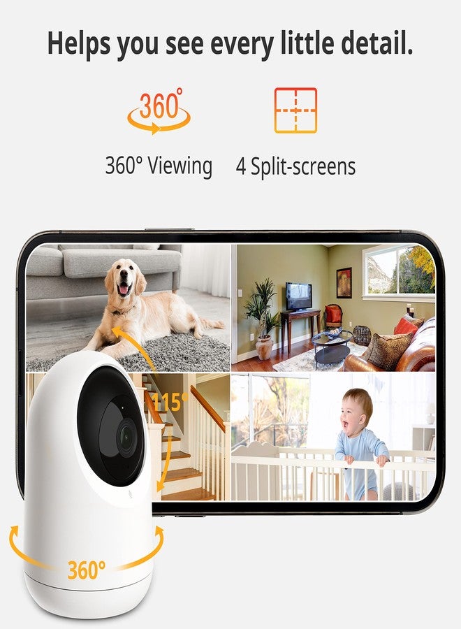 SwitchBot Security Indoor Camera 2K - Pan/Tilt Cam 3MP for Baby Pet Monitor, 2.4G Wi-Fi Plug-in, Night Vision, 2 Way Audio, 360 Motion Tracking, Privacy Mode, Works with Alexa, Cloud & SD Storage 256G - Image 3
